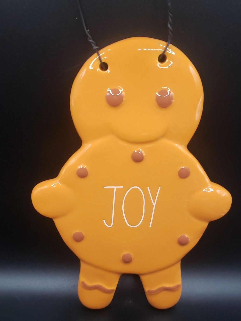 Rae Dunn NWOT Ceramic Gingerbread Man "JOY" Plaque